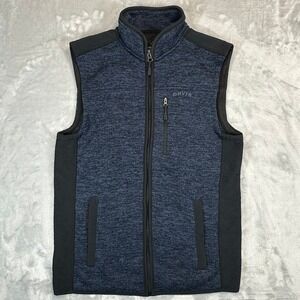 Orvis Vest Womens Small Blue Full Zip Fleece‎ Lined Quilted Mixed Media Sweater